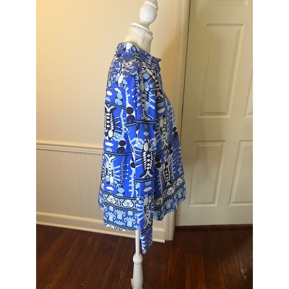 Jude Connally Blue Seaside Catch Print Tunic Top Womens M NEW - Picture 12 of 12